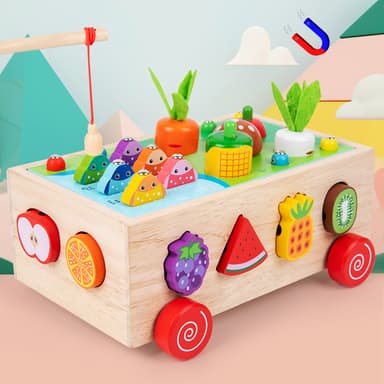 Babies & more 7-In-1 Wooden Toy - Educational Playset - Multicolor thumbnail 2