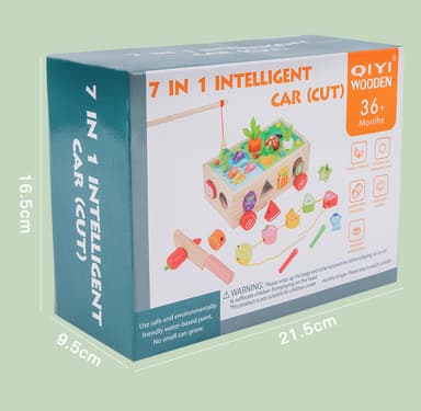 Babies & more 7-In-1 Wooden Toy - Educational Playset - Multicolor thumbnail 3