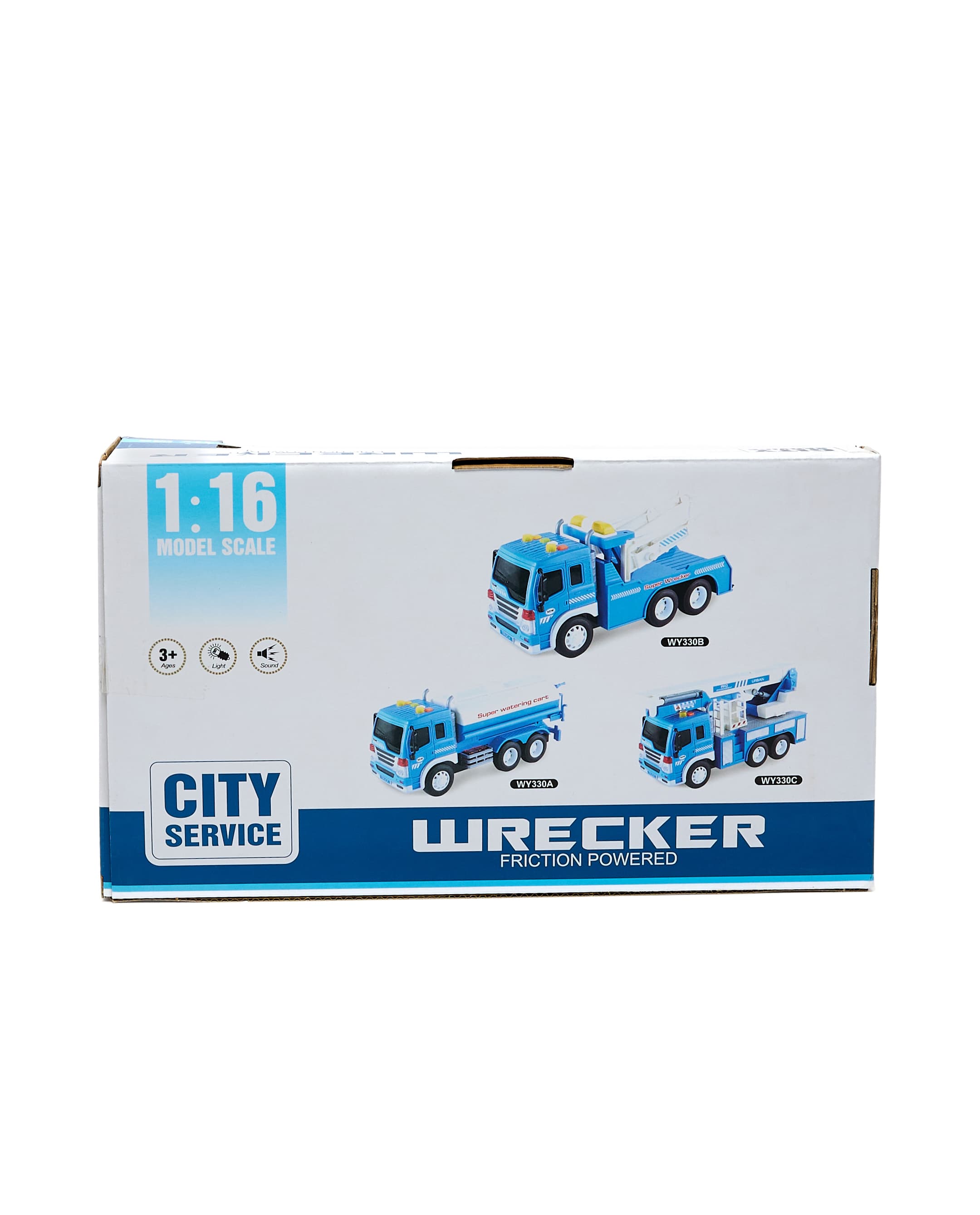 1:16 Friction Wrecker Truck with Light & Sound Blue thumbnail 2