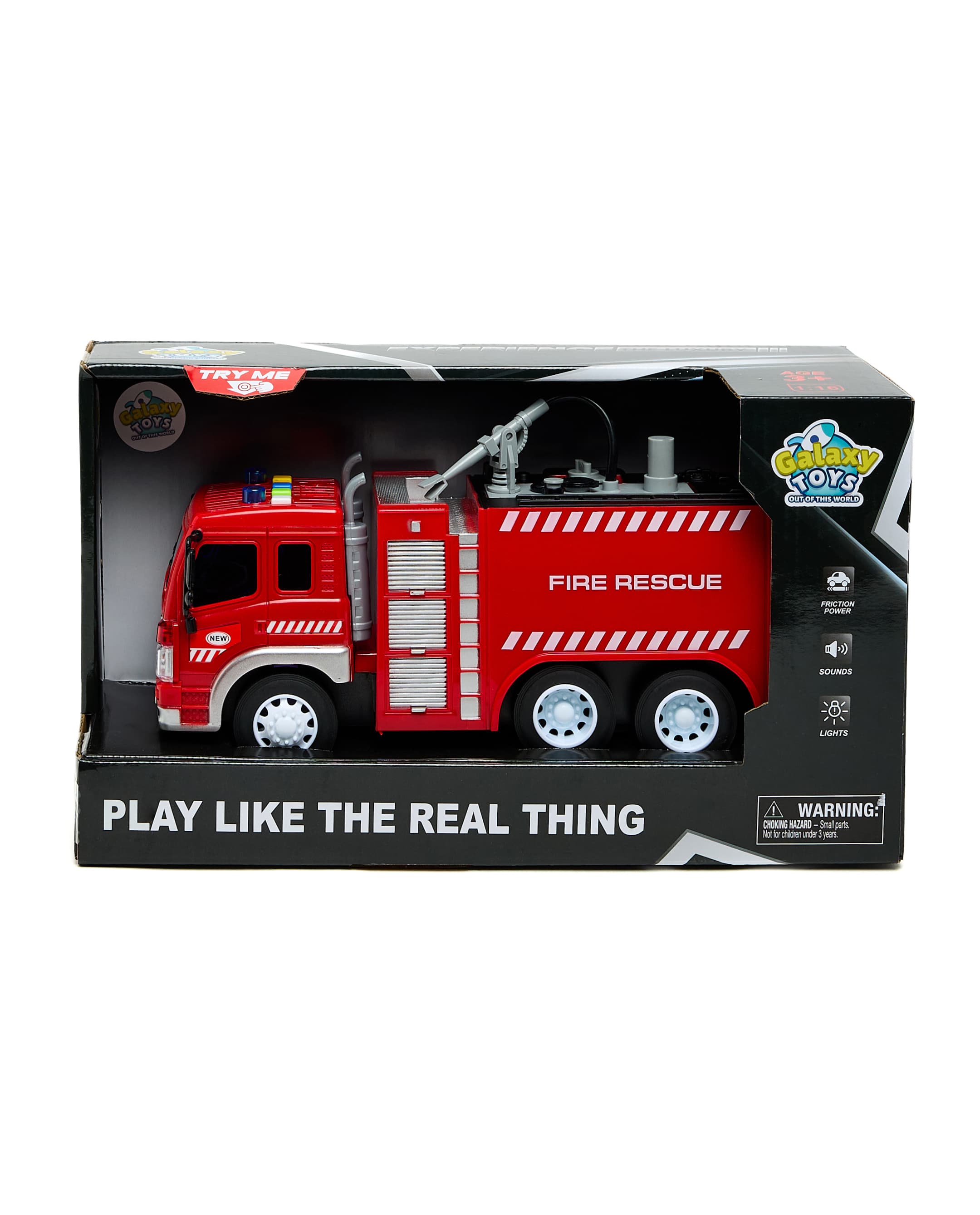 1:16 Friction Fire Truck with Light & Sound - Red