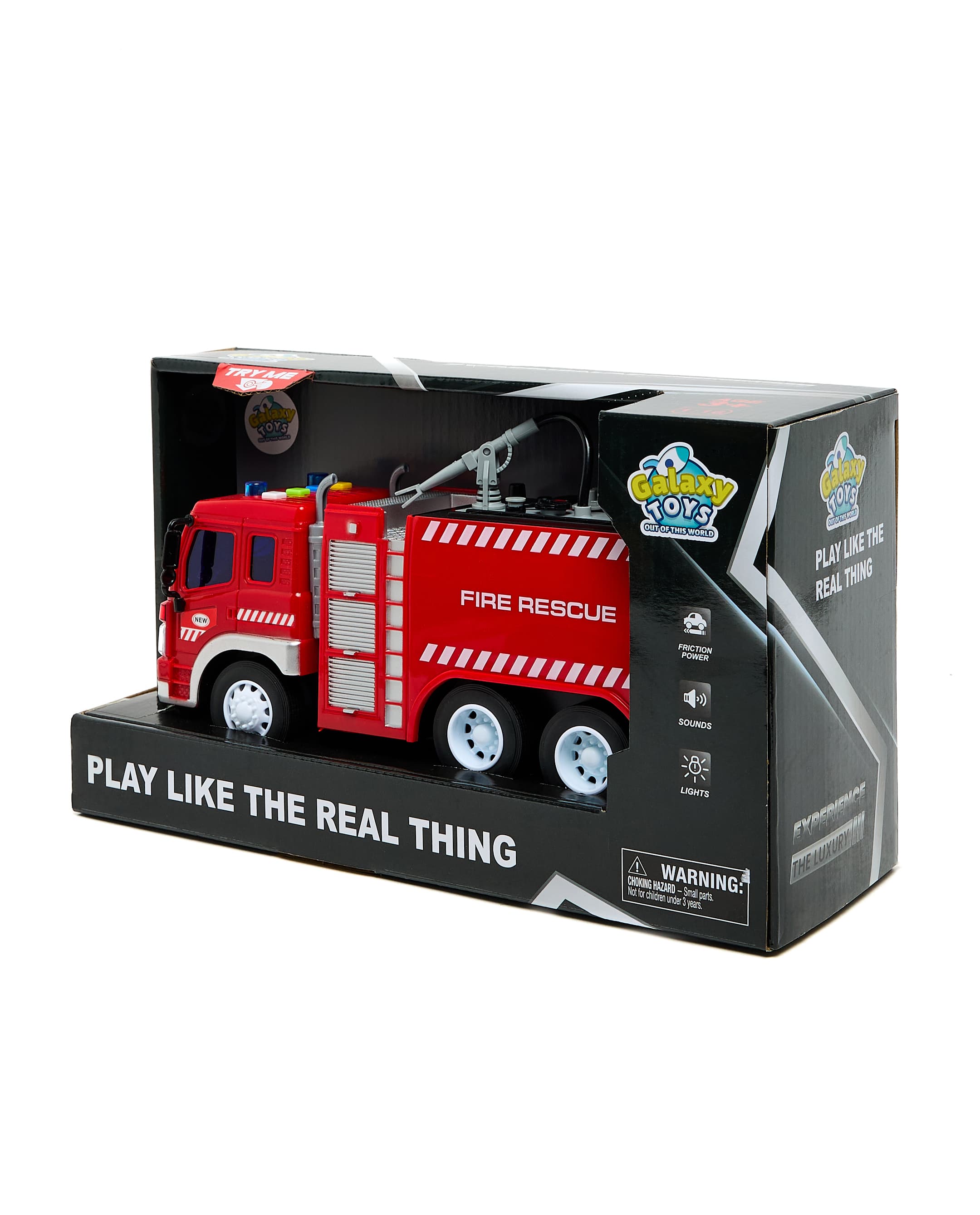 1:16 Friction Fire Truck with Light & Sound - Red thumbnail 4