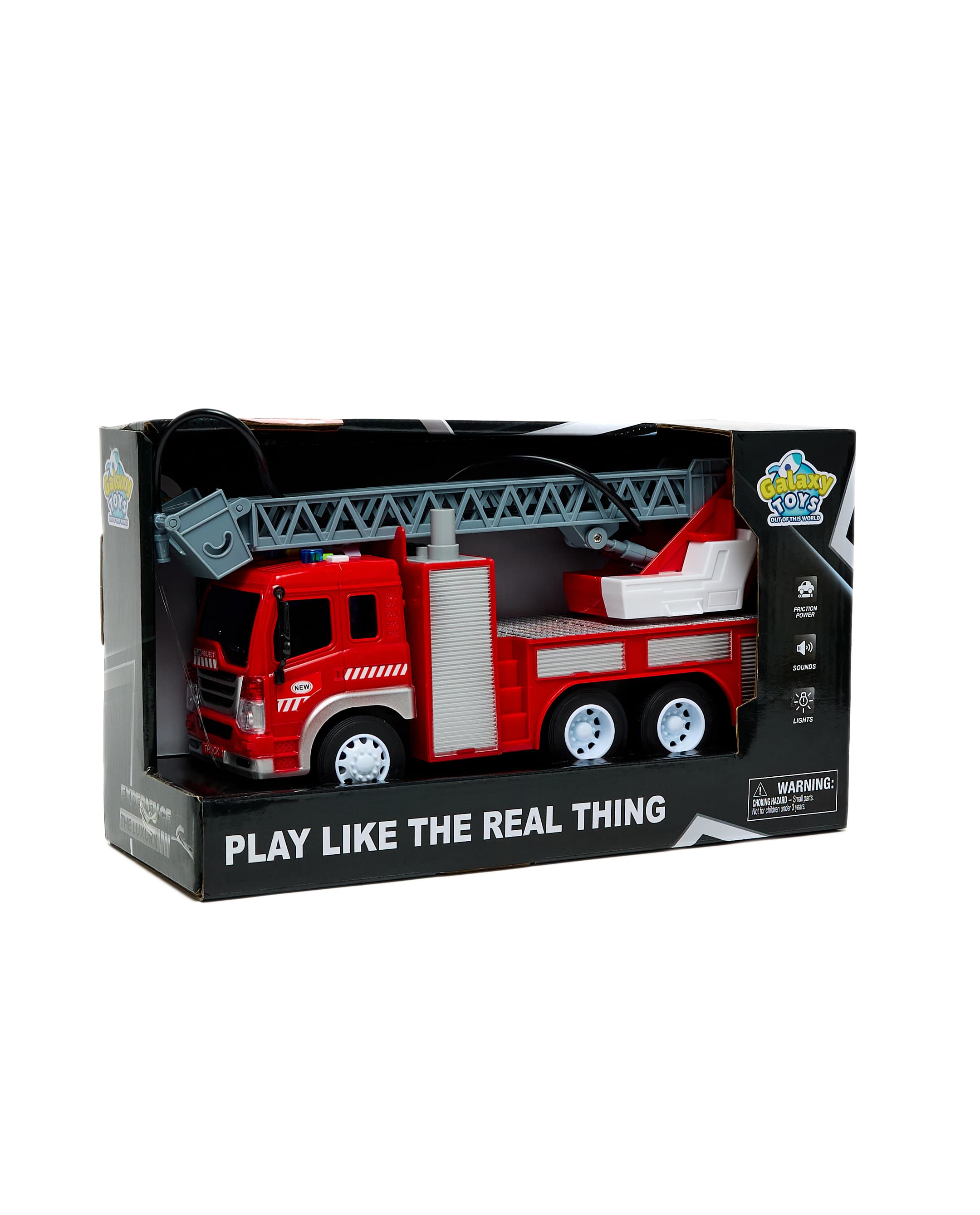 1:16 Friction Fire Truck with Light & Sound - Red thumbnail 3