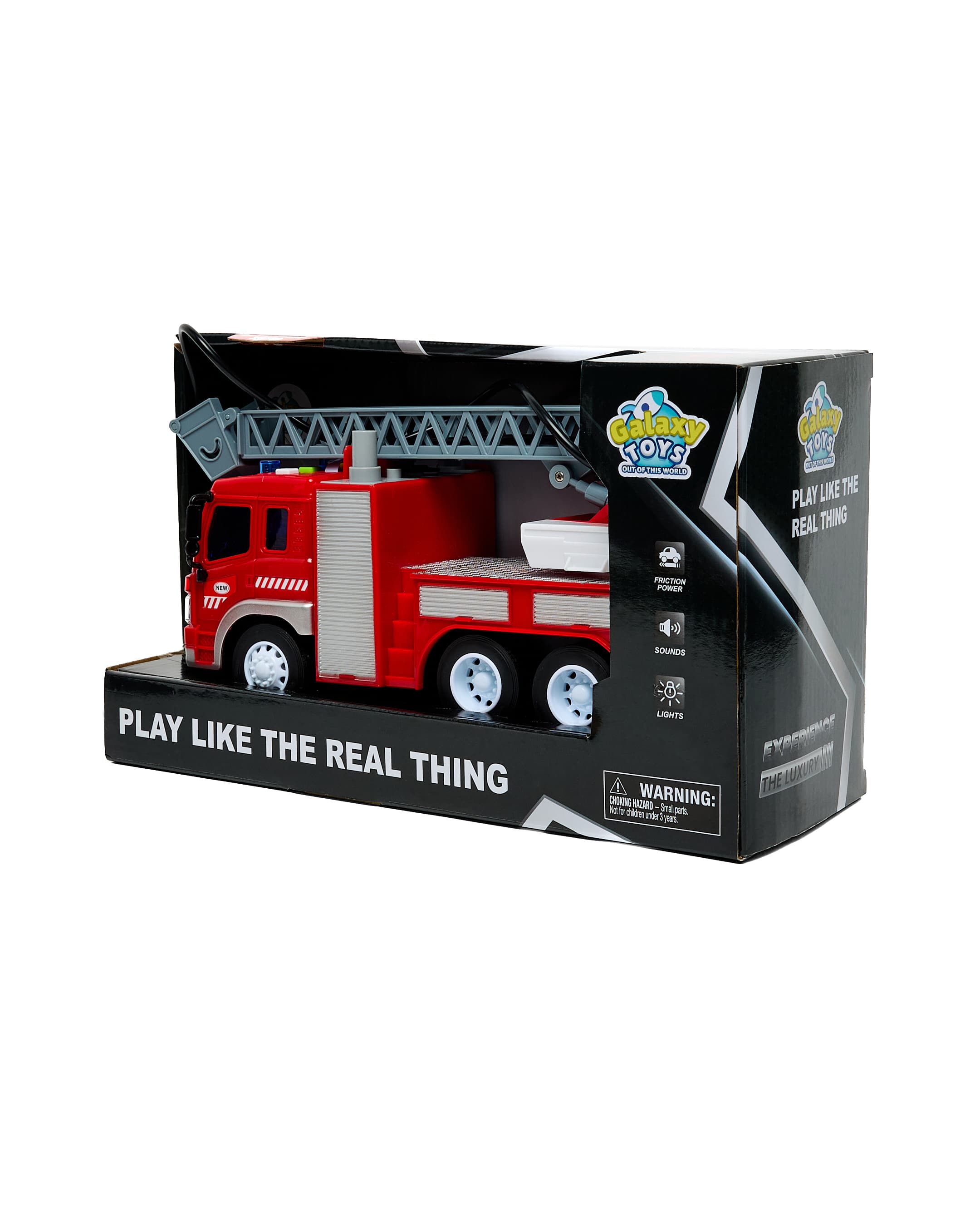 1:16 Friction Fire Truck with Light & Sound - Red thumbnail 4