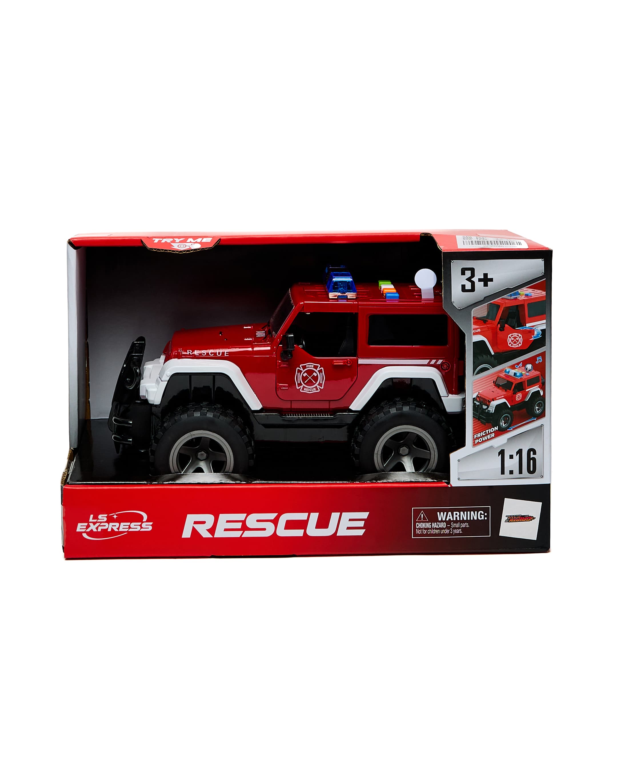 1:16 Friction Police Car with Light & Sound Red
