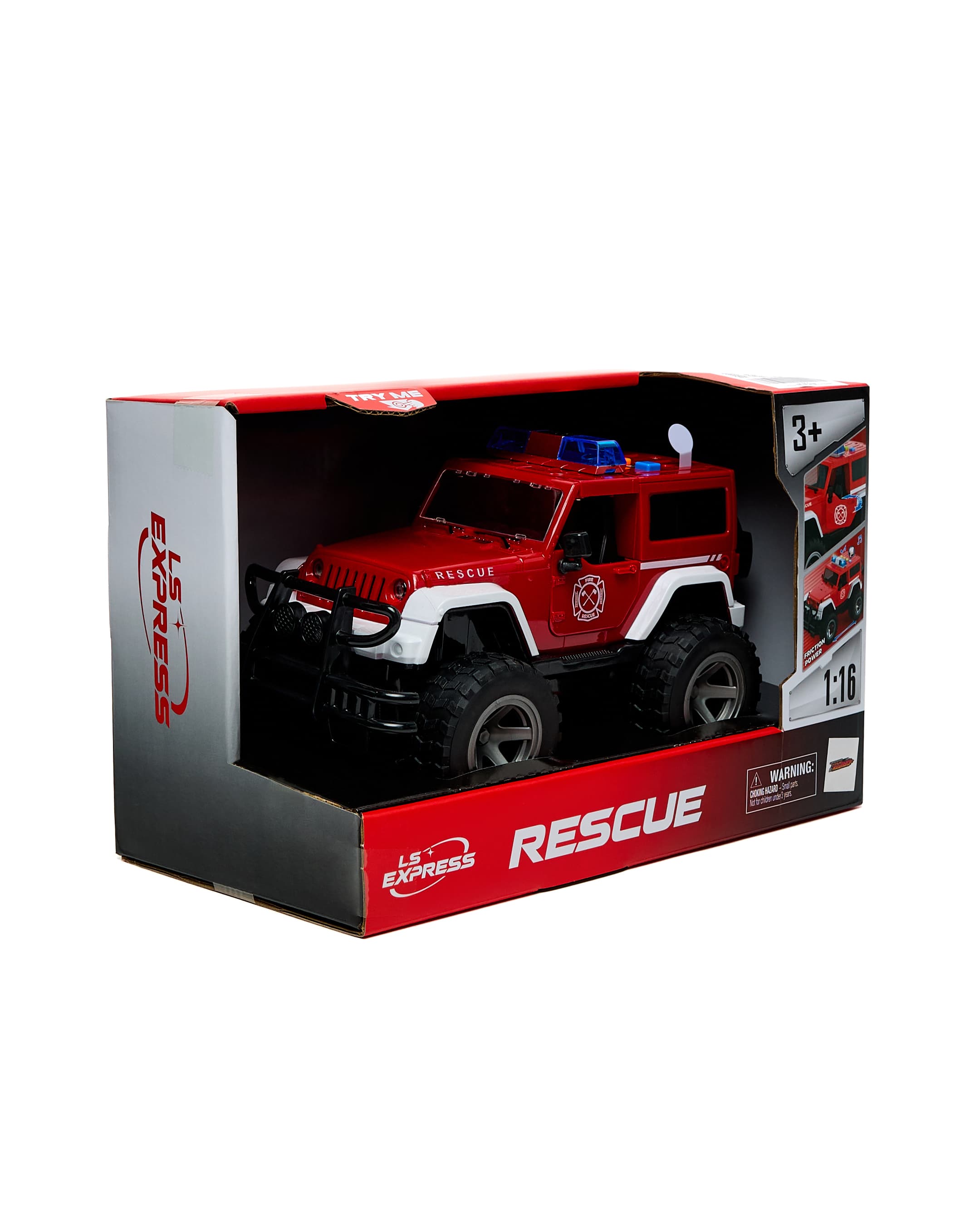 1:16 Friction Police Car with Light & Sound Red thumbnail 3