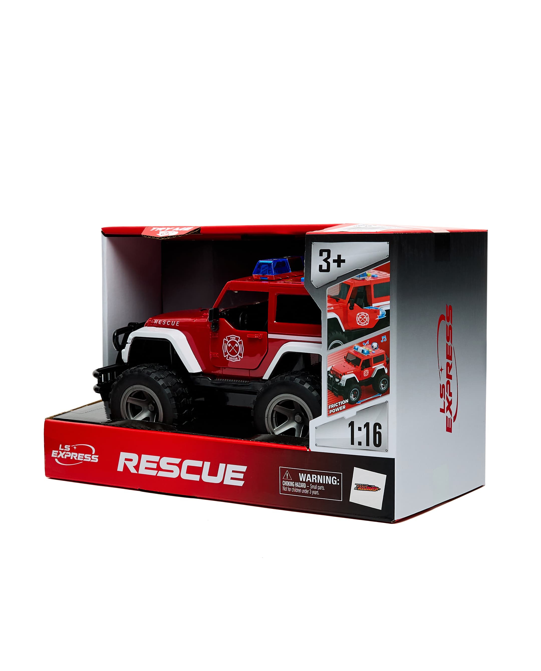 1:16 Friction Police Car with Light & Sound Red thumbnail 4