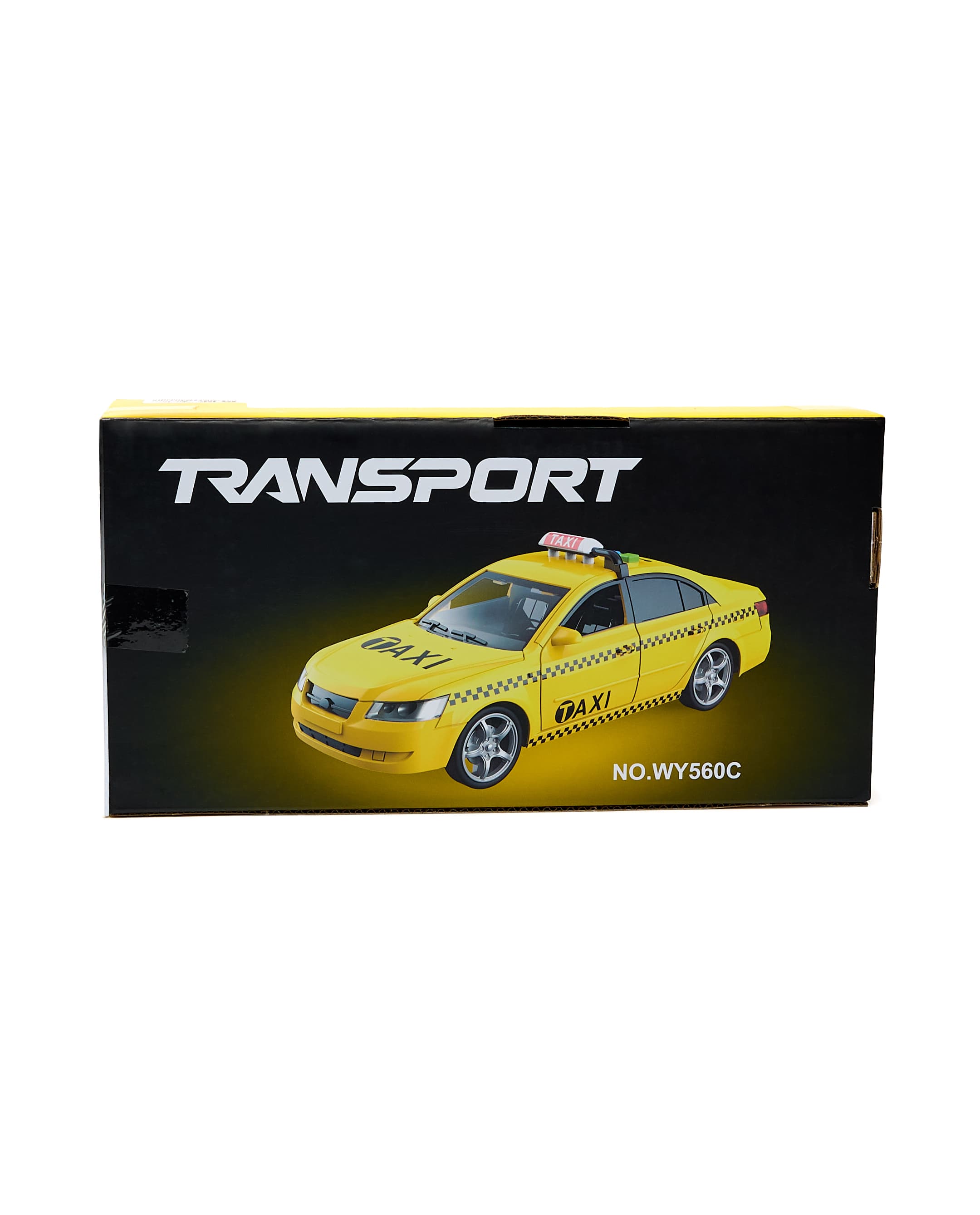 Friction Taxi Car with Light & Sound + Opening Doors Yellow thumbnail 2