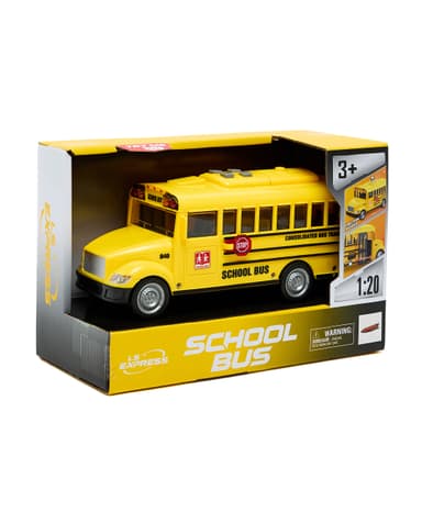 1:20 Friction School Bus with Light & Sound Yellow thumbnail 3