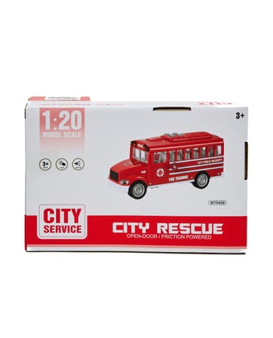 1:20 Friction School Bus with Light & Sound Red thumbnail 2