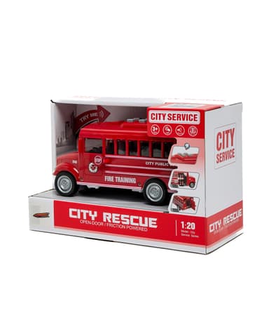 1:20 Friction School Bus with Light & Sound Red thumbnail 4
