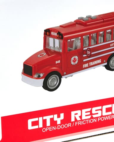 1:20 Friction School Bus with Light & Sound Red thumbnail 5