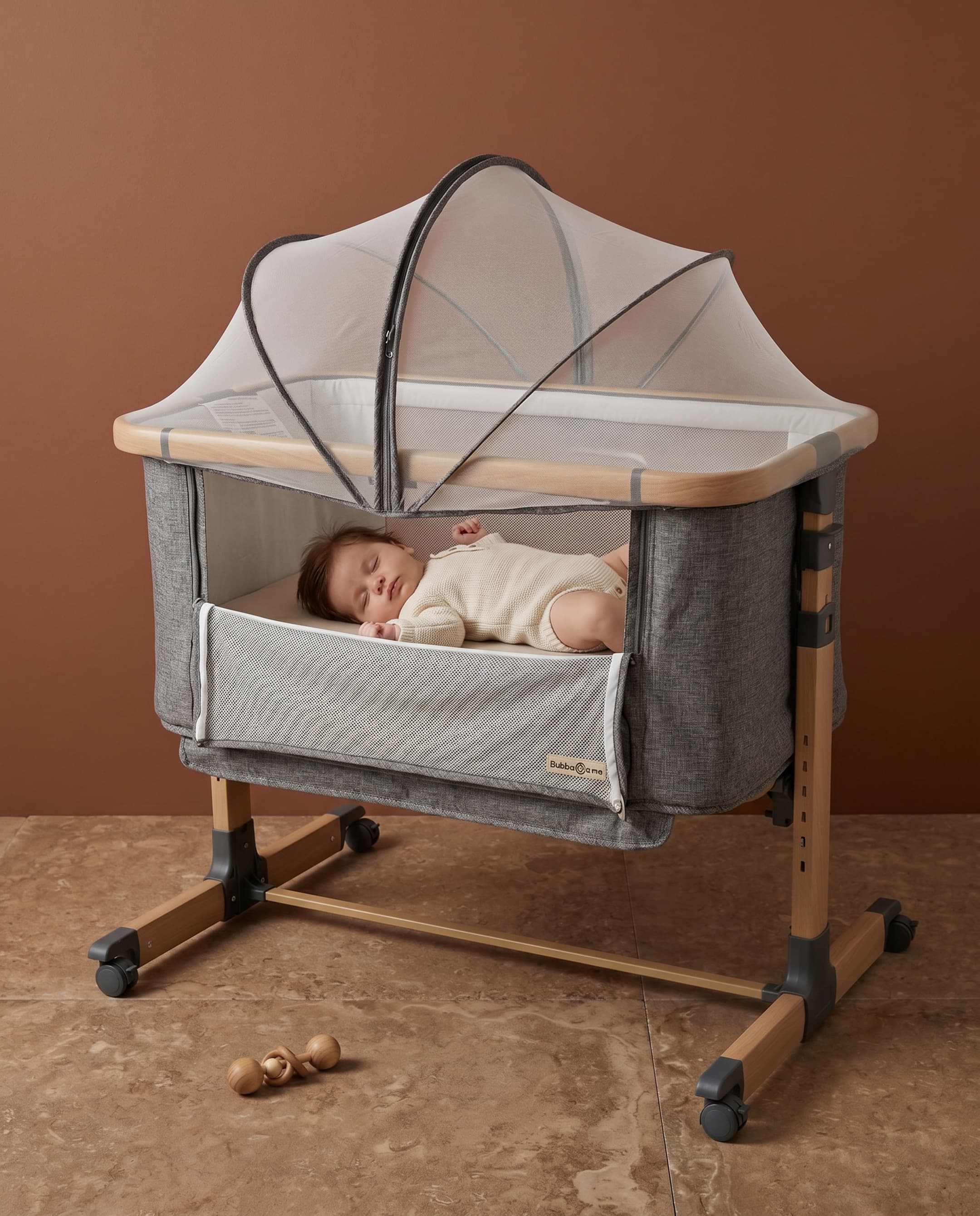 Archie Side Bassinet - Grey