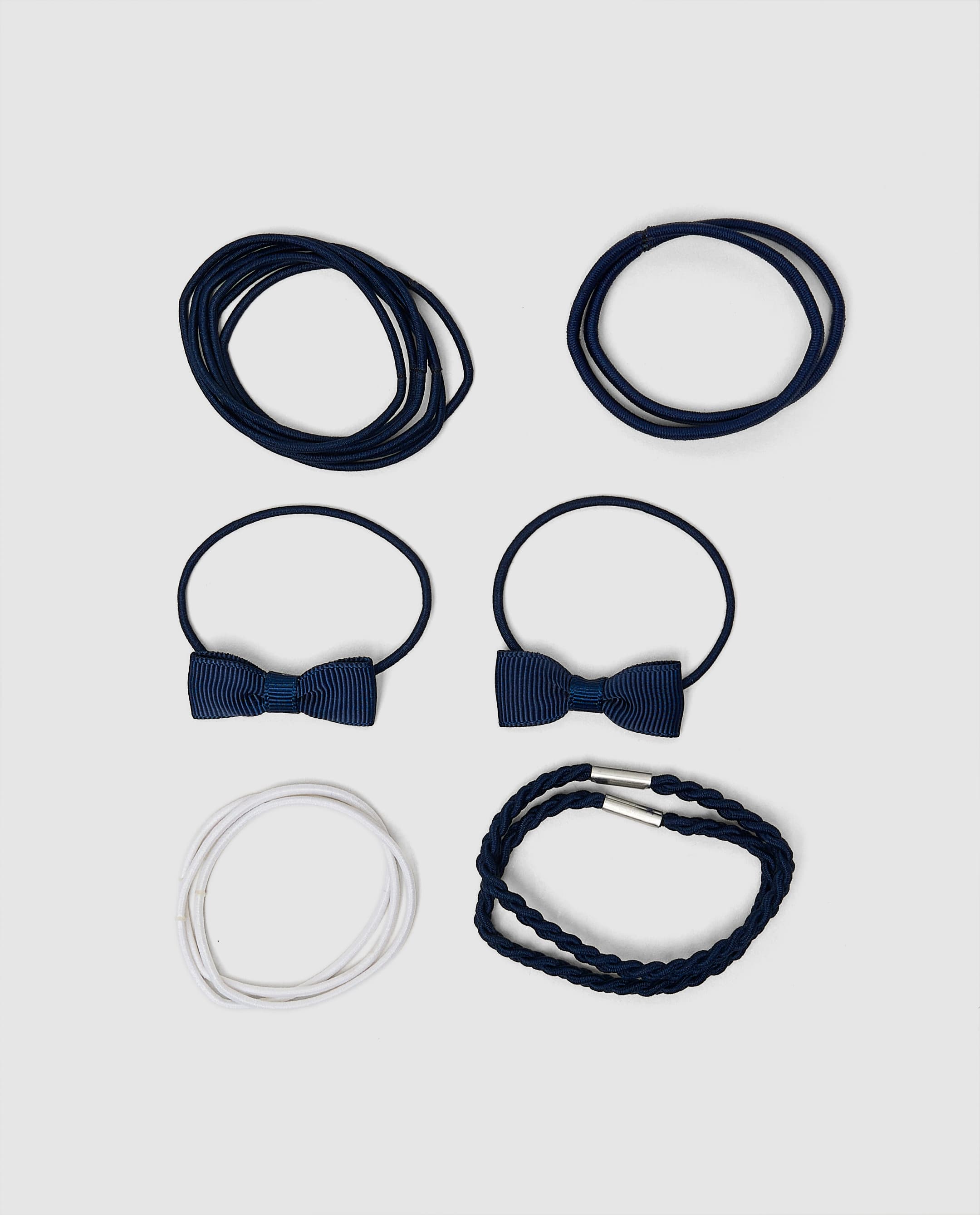 Bow Hair Tie Multipack 1,Navy thumbnail 2