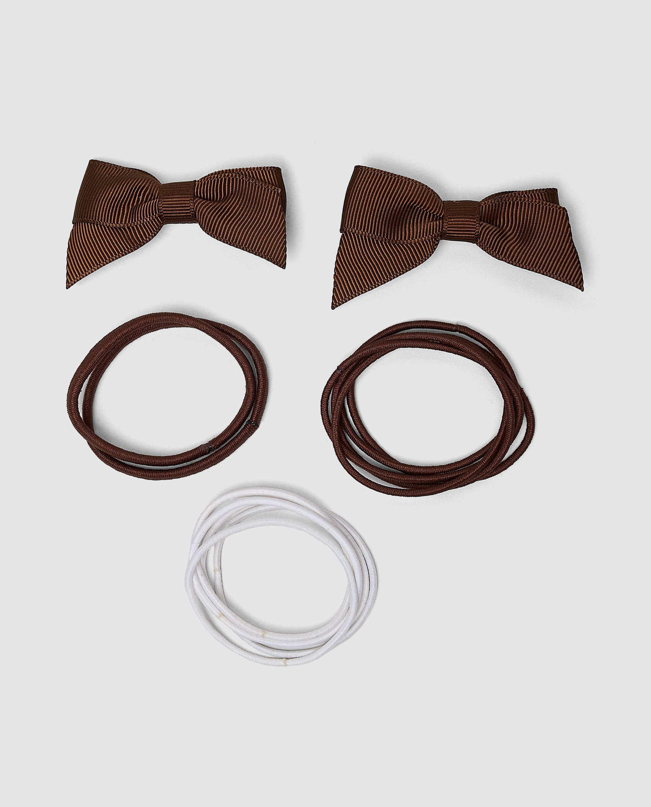 Bow Hair Tie Multipack 2,Brown thumbnail 2