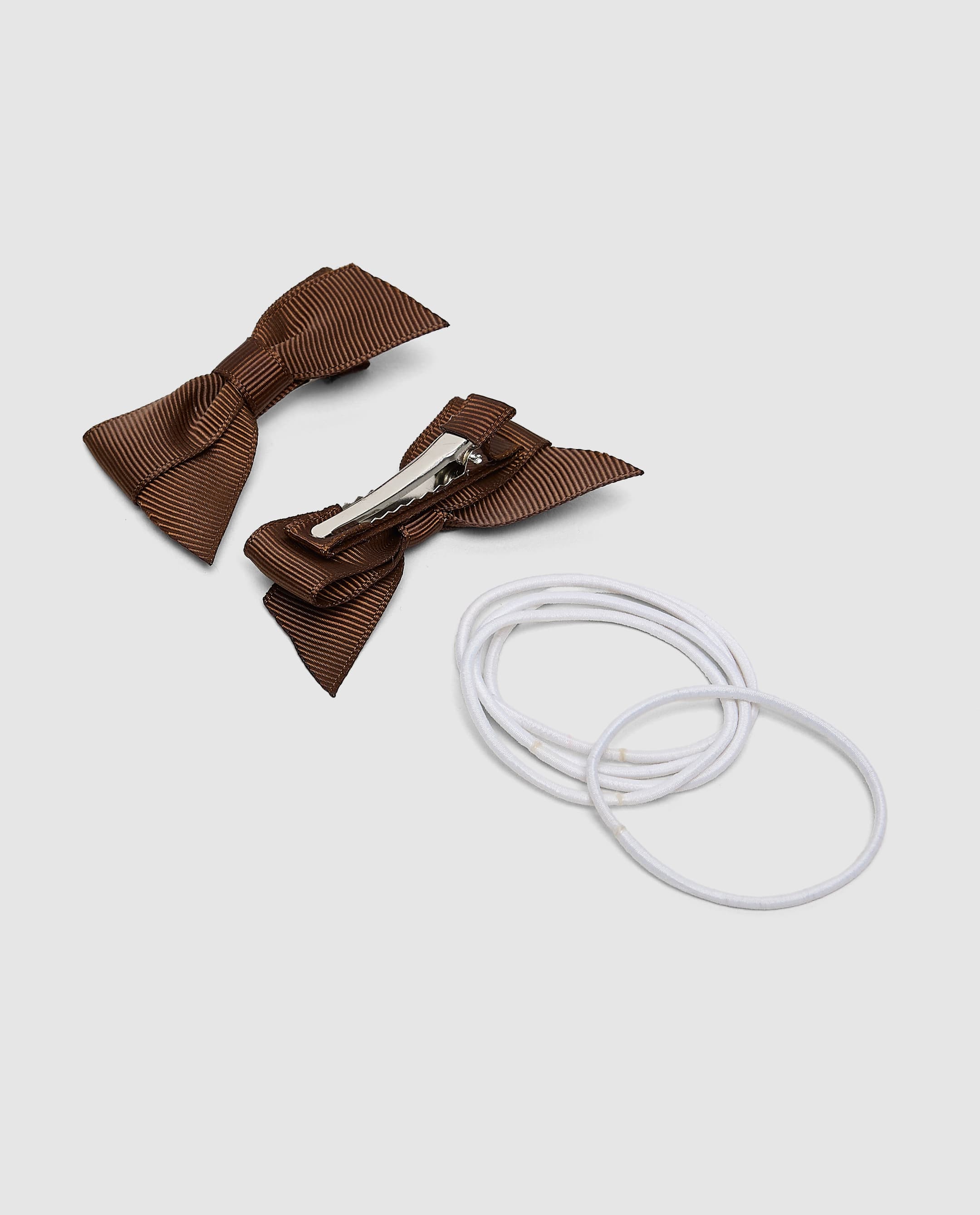 Bow Hair Tie Multipack 2,Brown thumbnail 5