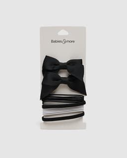 Bow Hair Tie Multipack 2,Black