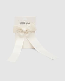 Check Bow Hair Tie ,Off-White