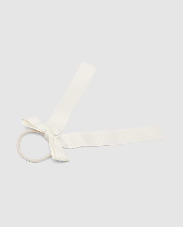 Check Bow Hair Tie ,Off-White thumbnail 3