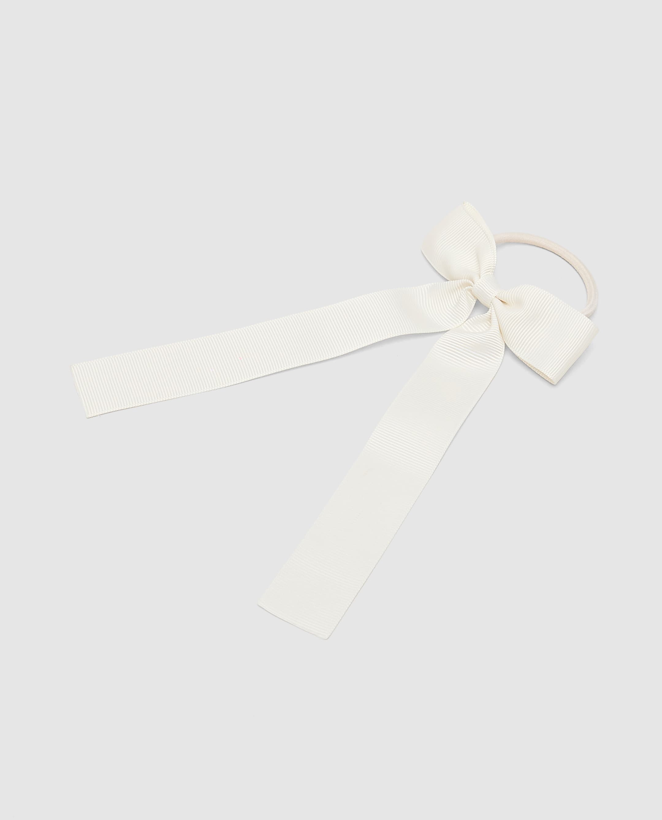 Check Bow Hair Tie ,Off-White thumbnail 4