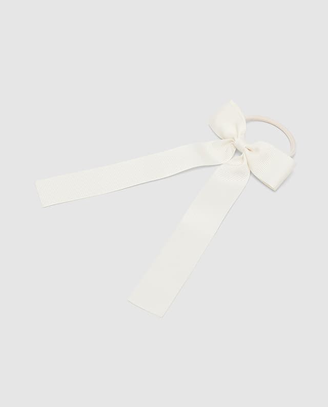 Check Bow Hair Tie ,Off-White thumbnail 4