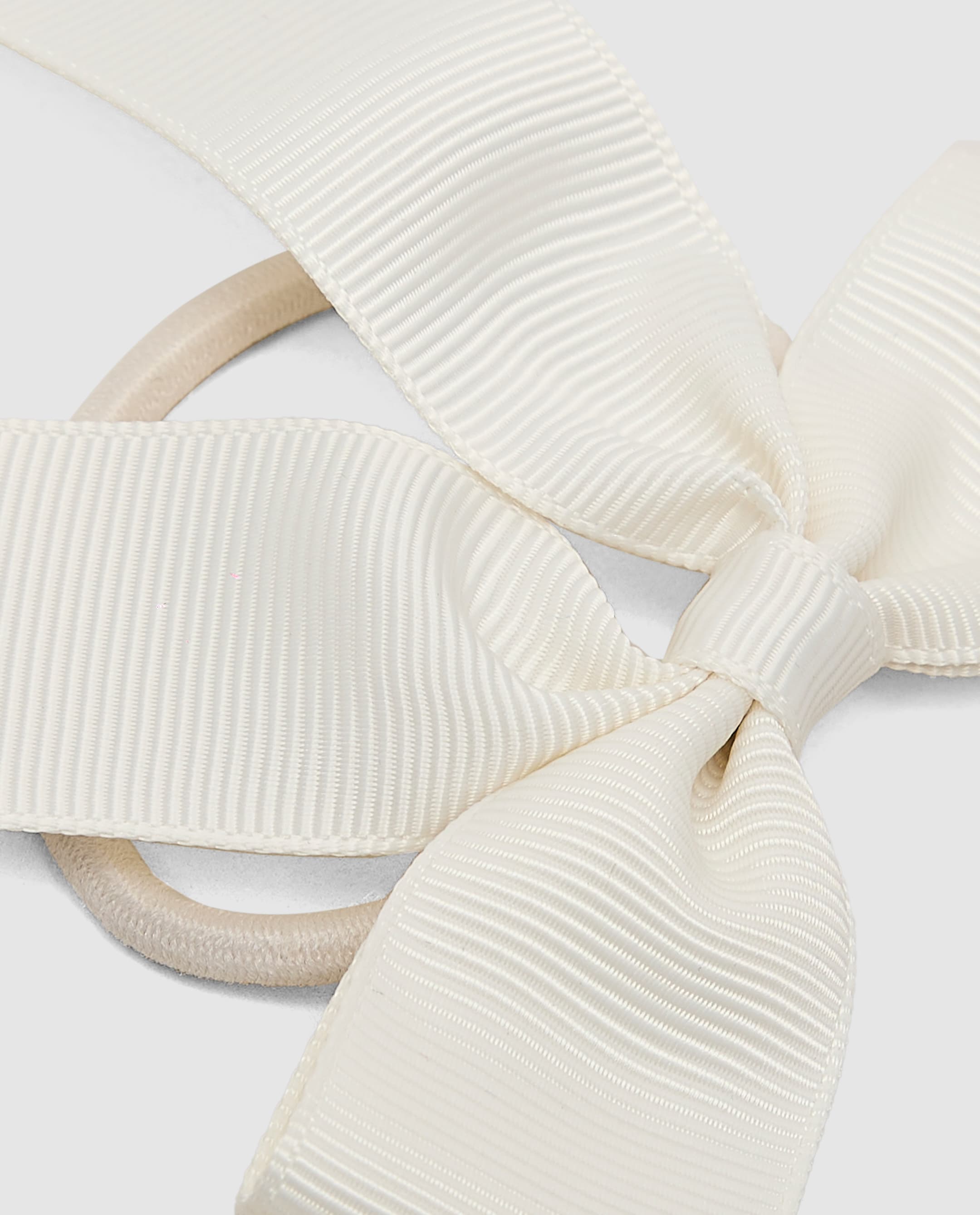 Check Bow Hair Tie ,Off-White thumbnail 5