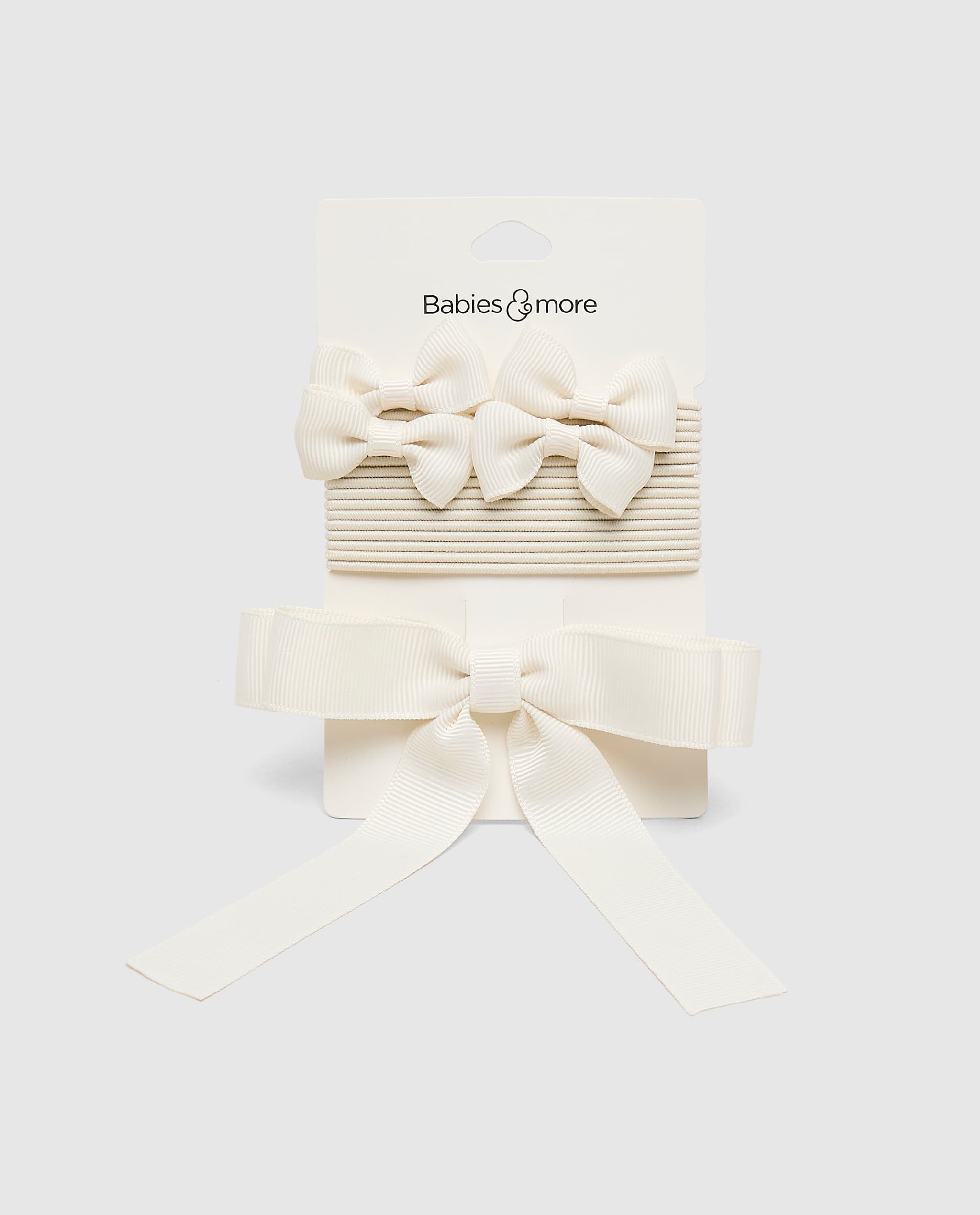 Bow Hair Tie Multipack 3,Off-White