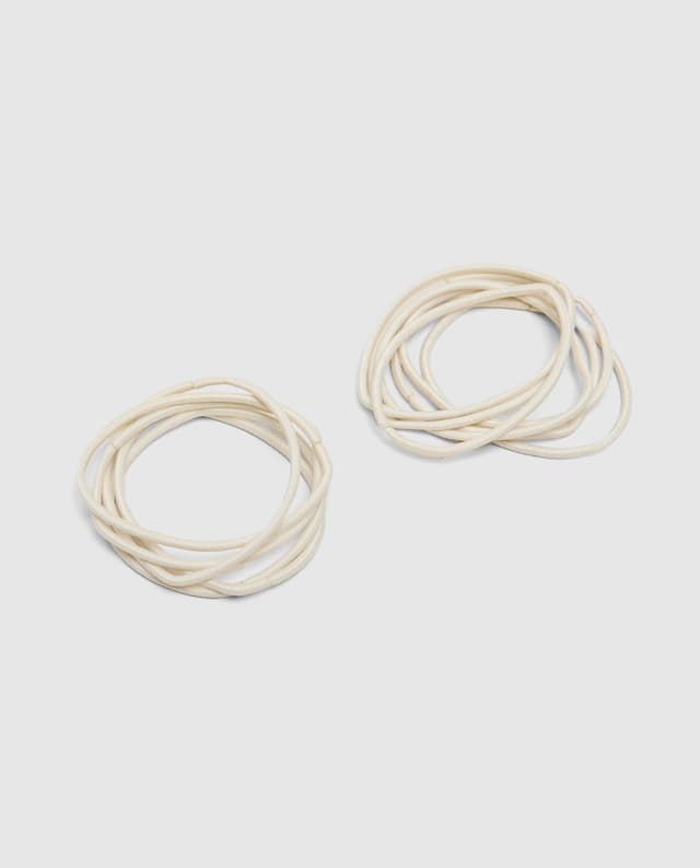 Bow Hair Tie Multipack 3,Off-White thumbnail 5