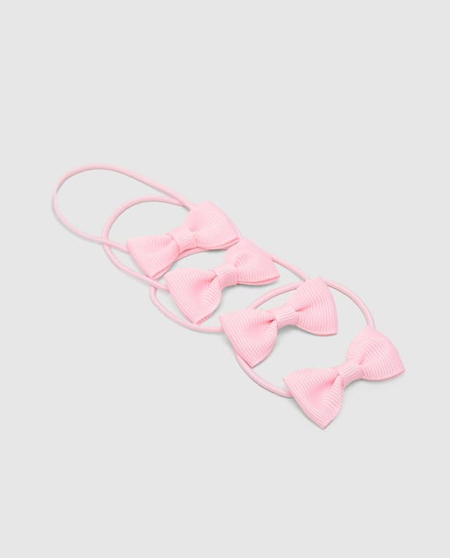 Bow Hair Tie Multipack 3,Light Pink thumbnail 3
