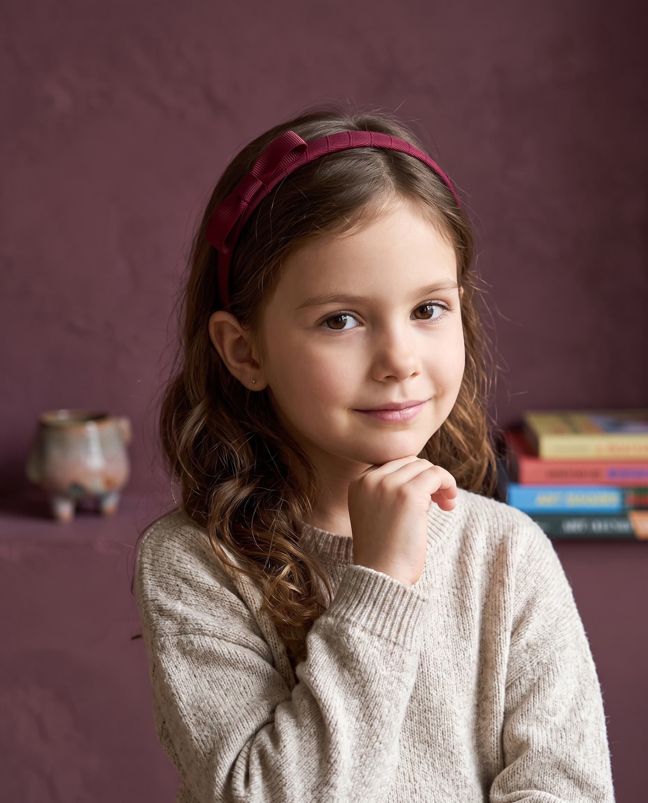 Hair Band Set,Burgundy