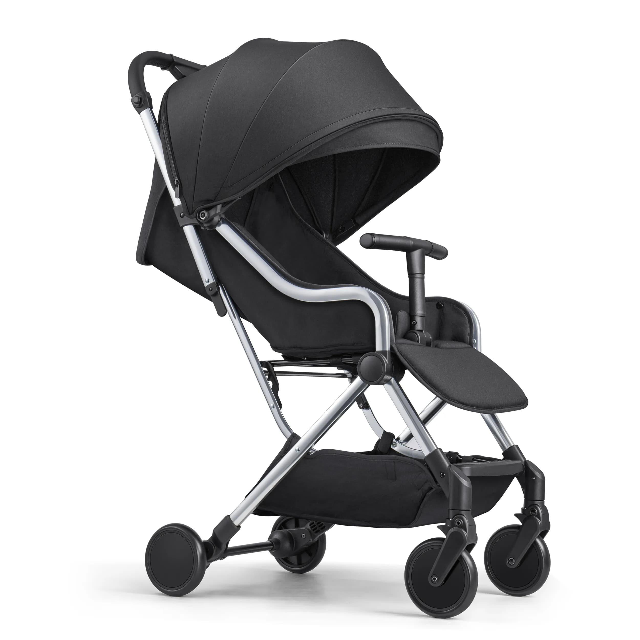 Gokke Compact Baby Stroller With 5 Point Safety Harness, Adjustable Handlebar, Suitable For Air Travel, 0-36 Months, Black - C102Abl