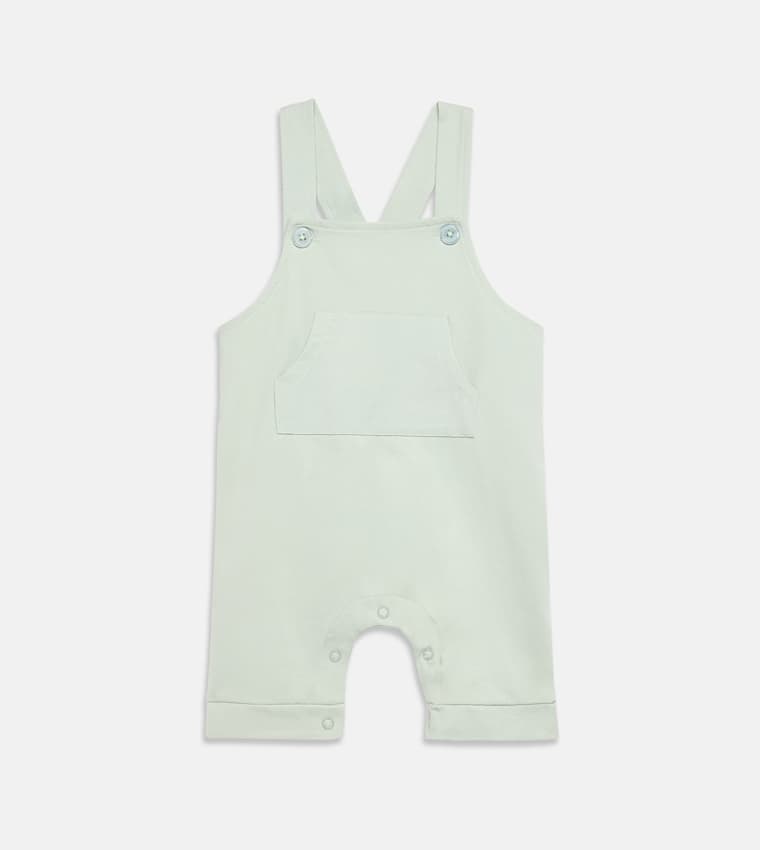 Printed Short Sleeves Dungaree Set
