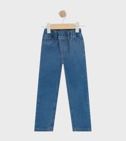 Washed Elastic Waist Slim Fit Jeans