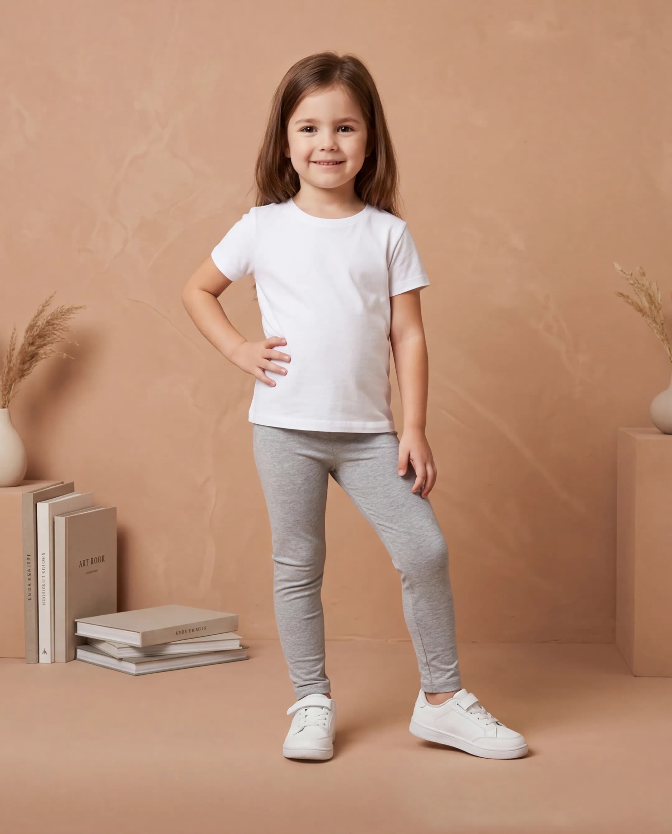 Textured Leggings with Elastic Waist