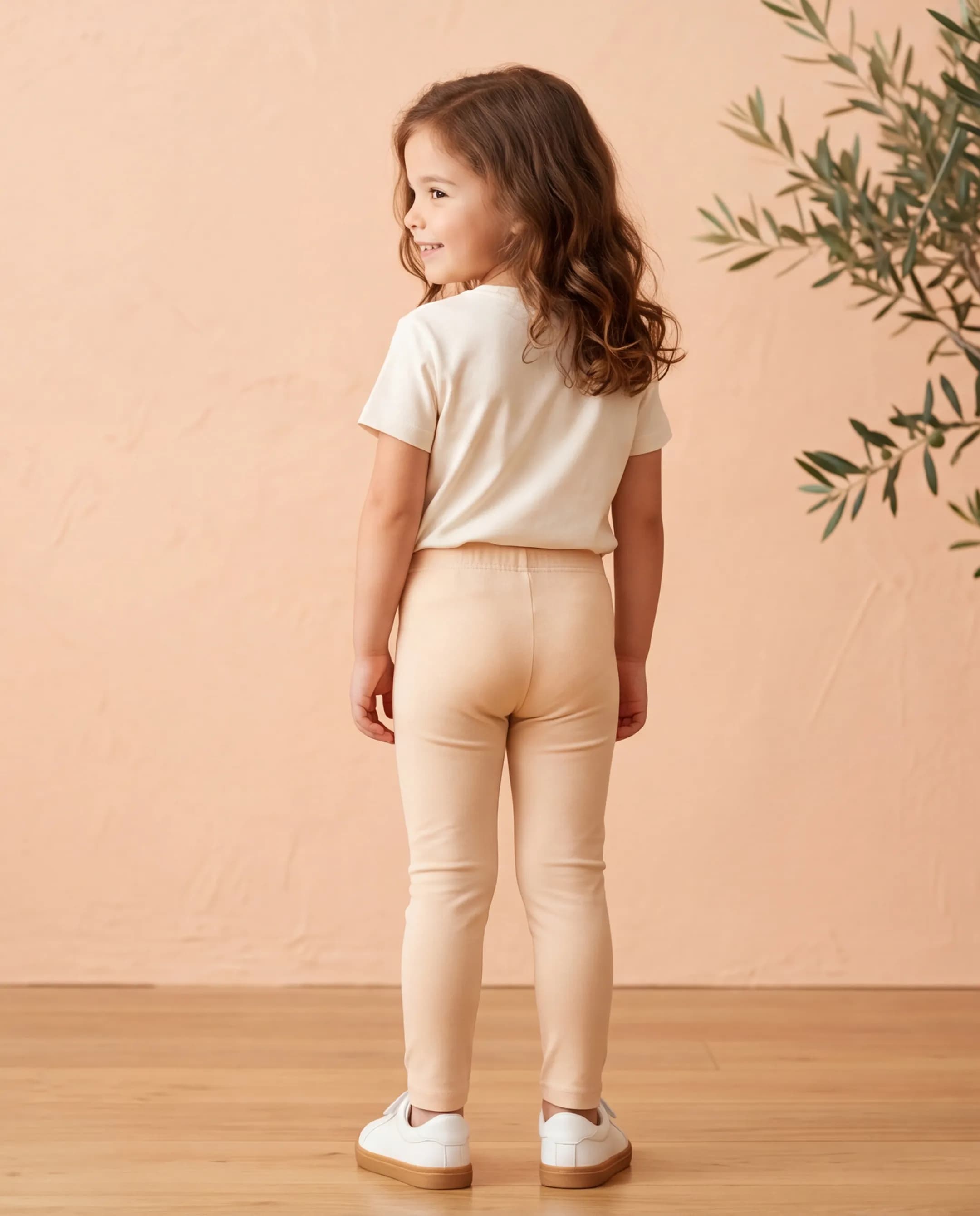 Solid Leggings with Elastic Waist