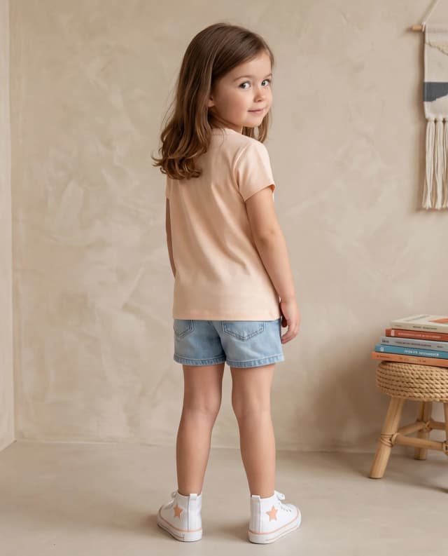 95% Cotton, 5% Elastane Flowers Print T-Shirt with Crew Neck and Short Sleeves thumbnail 2