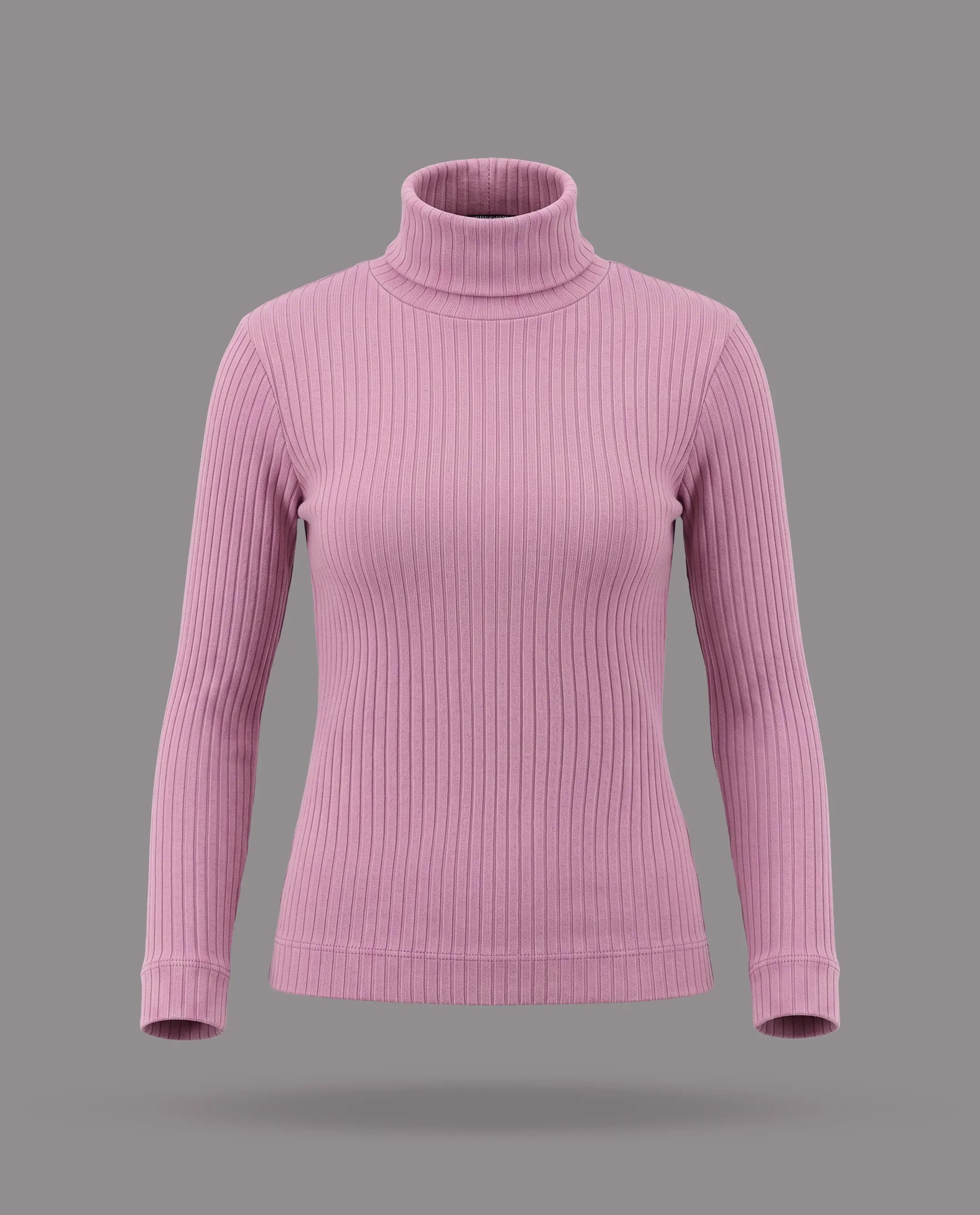 Ribbed High Neck Top