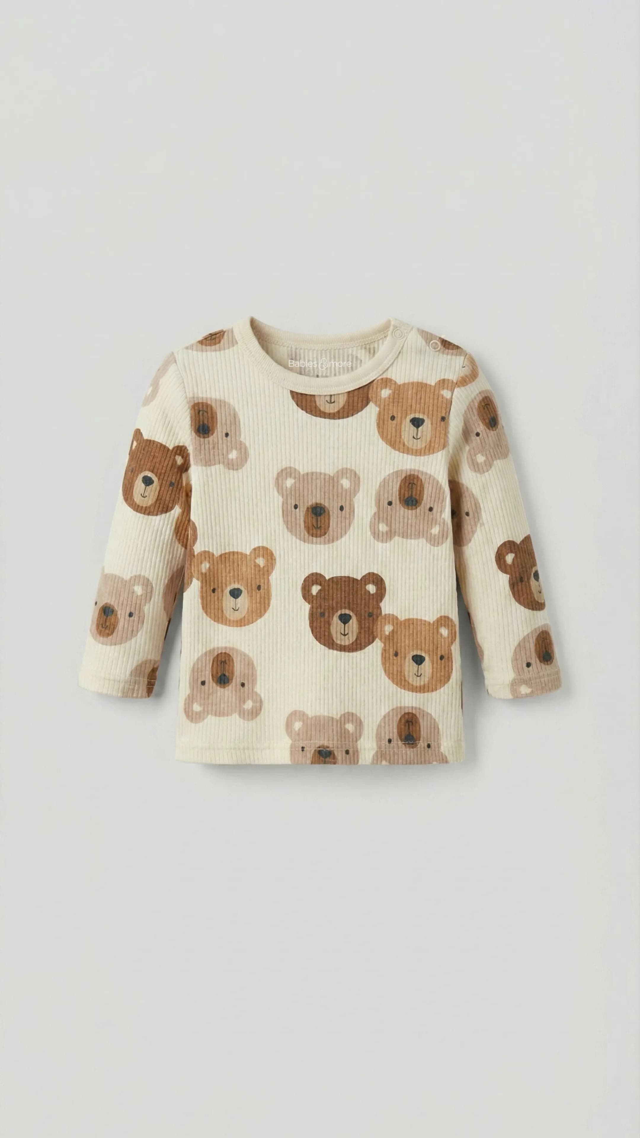 Babies and More Dungaree with Long Sleeve T-Shirt Set - Beige, Brown