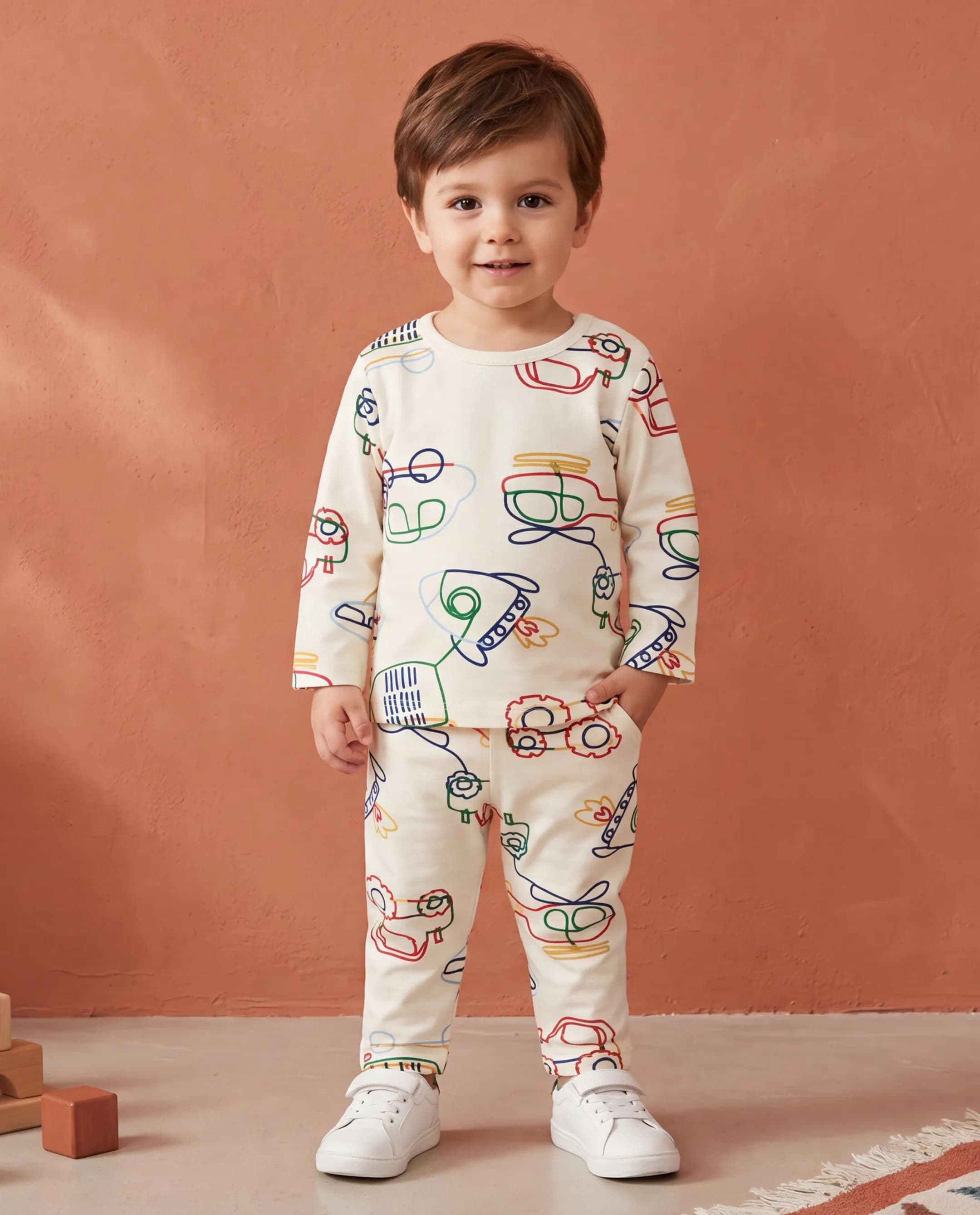 Printed Long Sleeves Pyjama Set