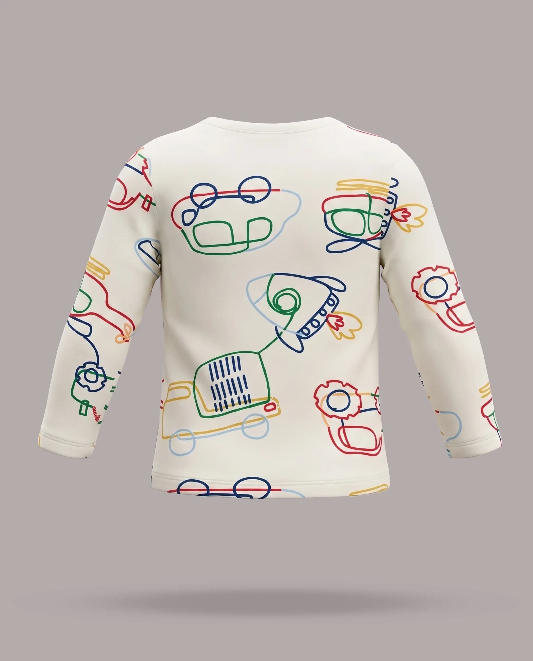 Printed Long Sleeves Pyjama Set thumbnail 4