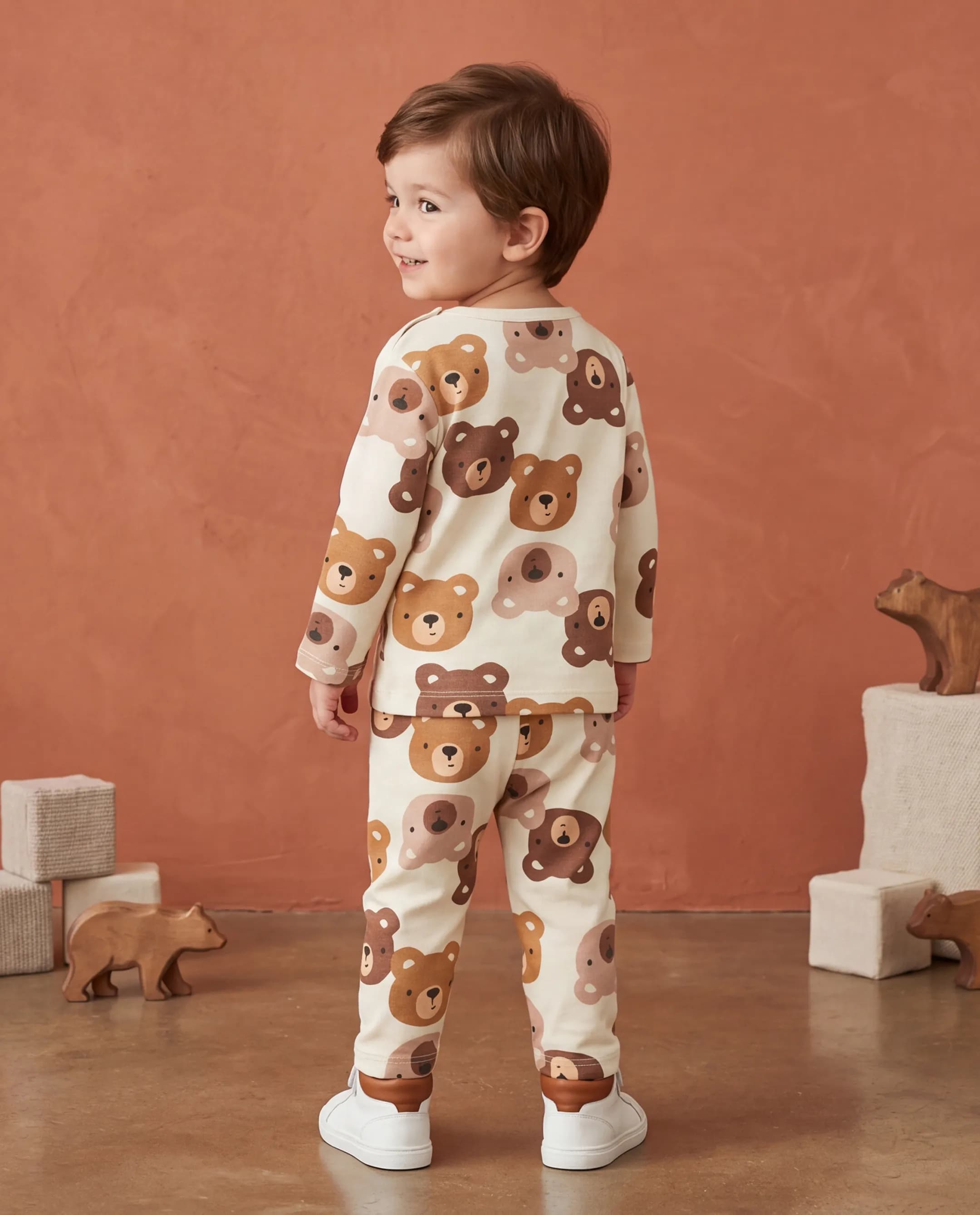 Teddy Printed Long Sleeves Pyjama Set thumbnail 2
