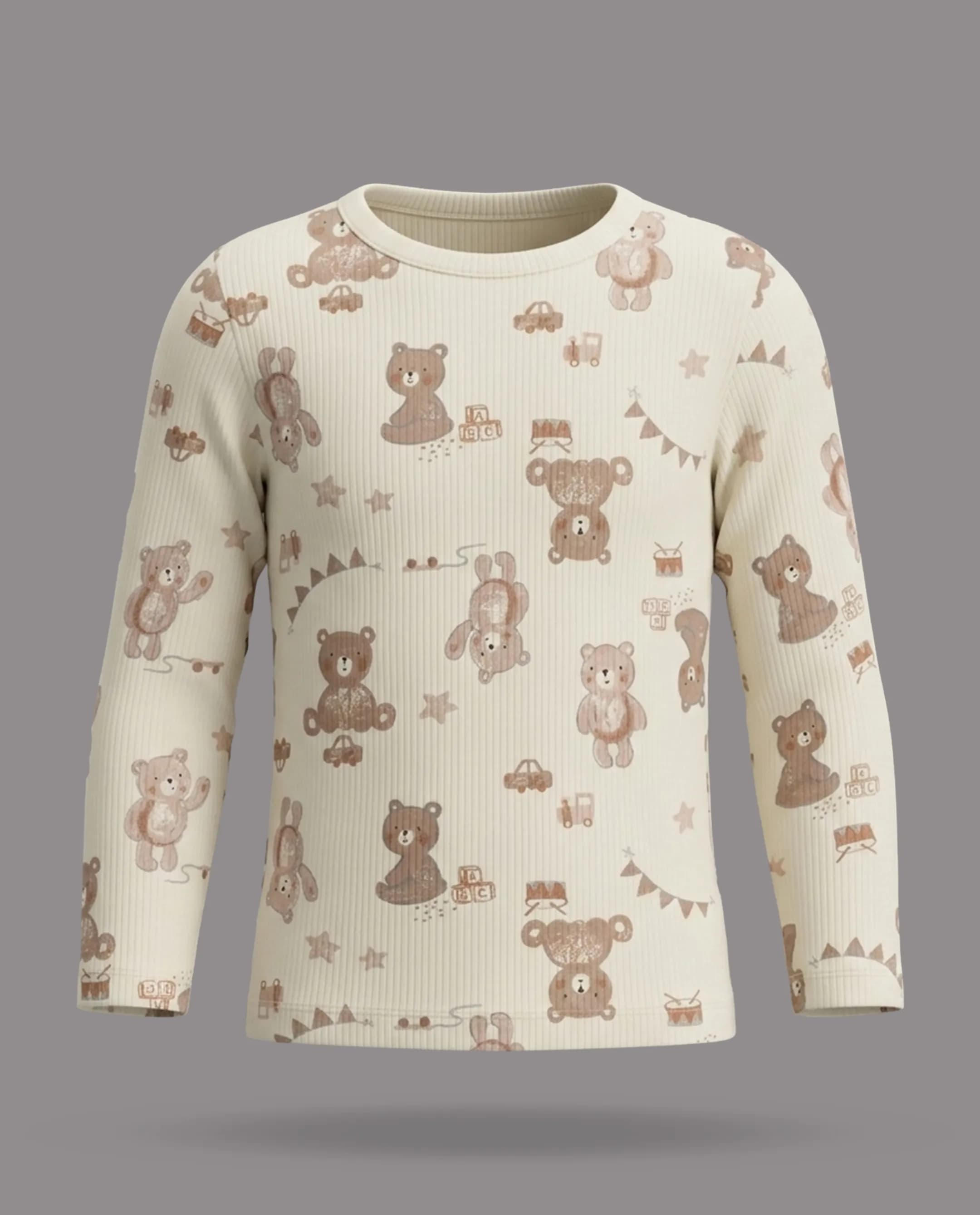 Teddy Printed Long Sleeves Pyjama Set