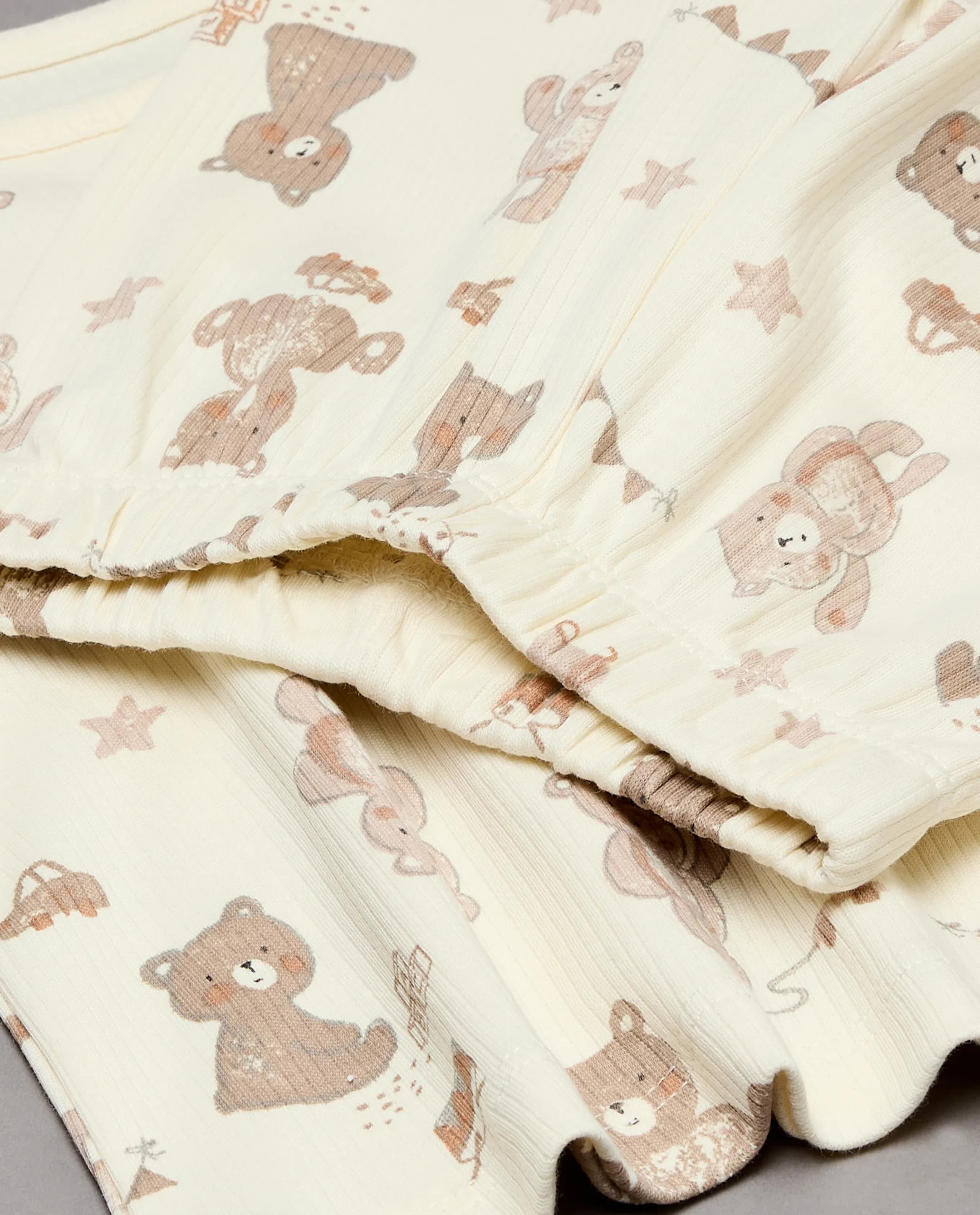 Teddy Printed Long Sleeves Pyjama Set