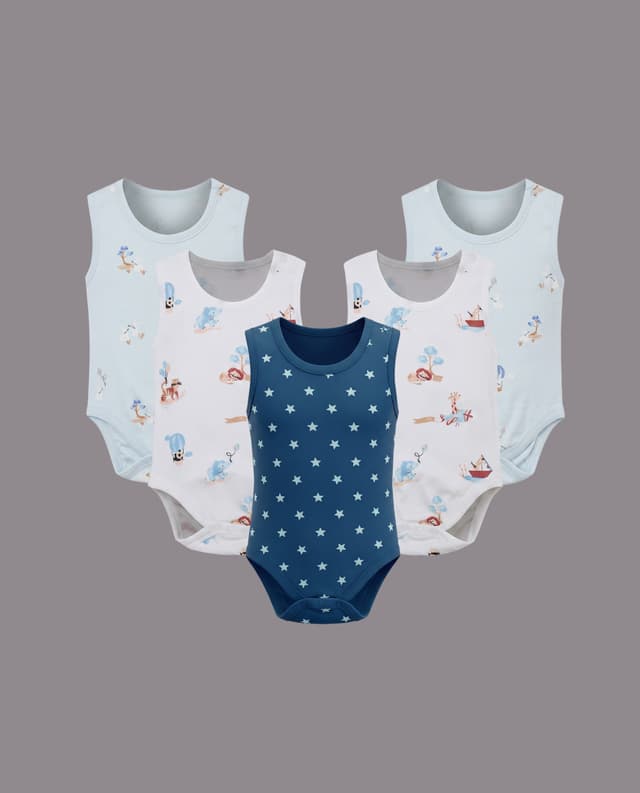 Multipack - 5Pk Sleeveless Bodysuit From Babies & more thumbnail 3