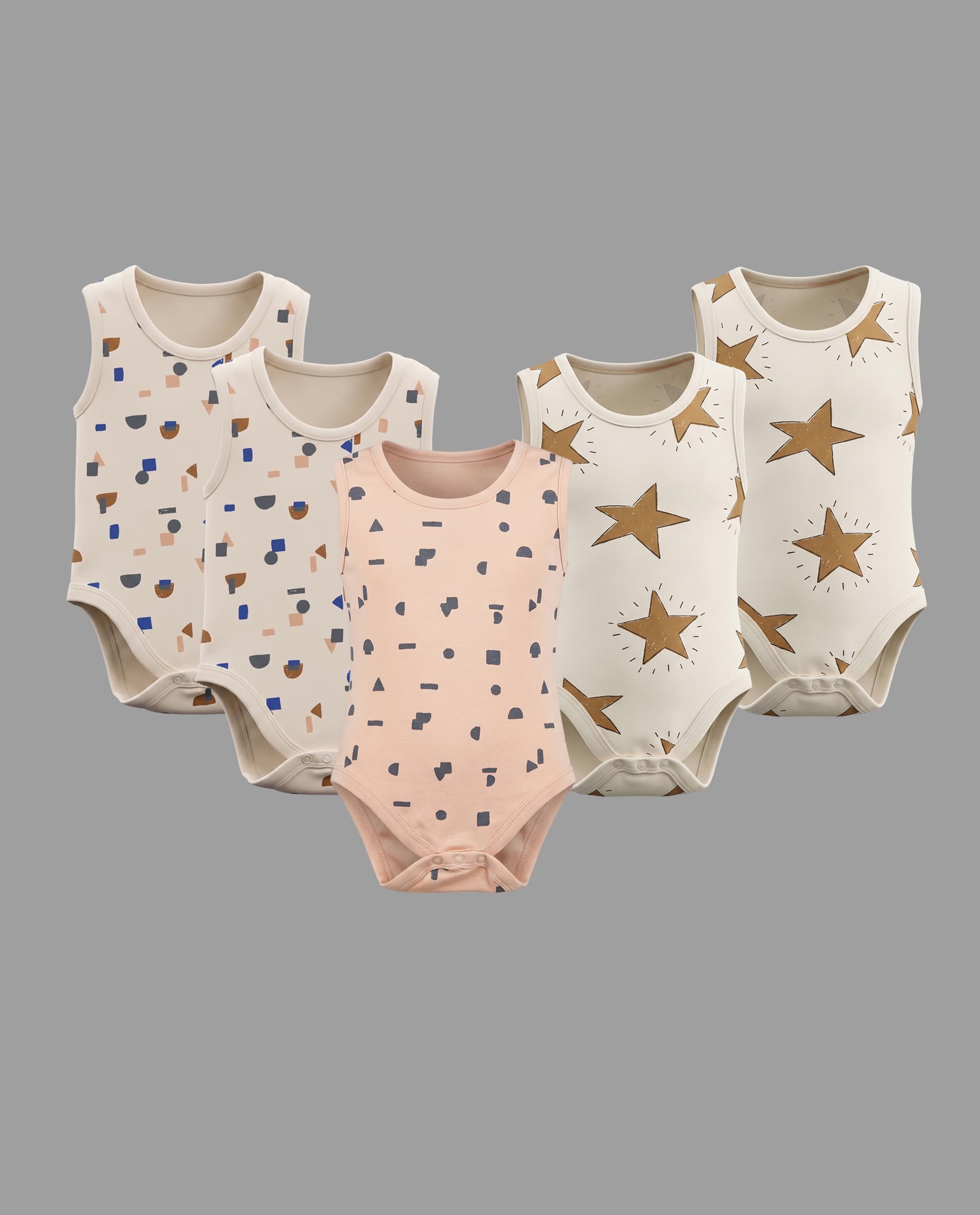 5 Pk Sleeveless Bodysuit