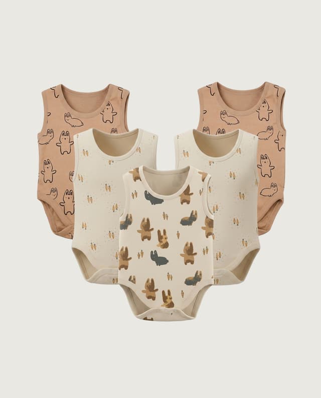 Multipack - 5Pk Sleeveless Bodysuit From Babies & more thumbnail 3