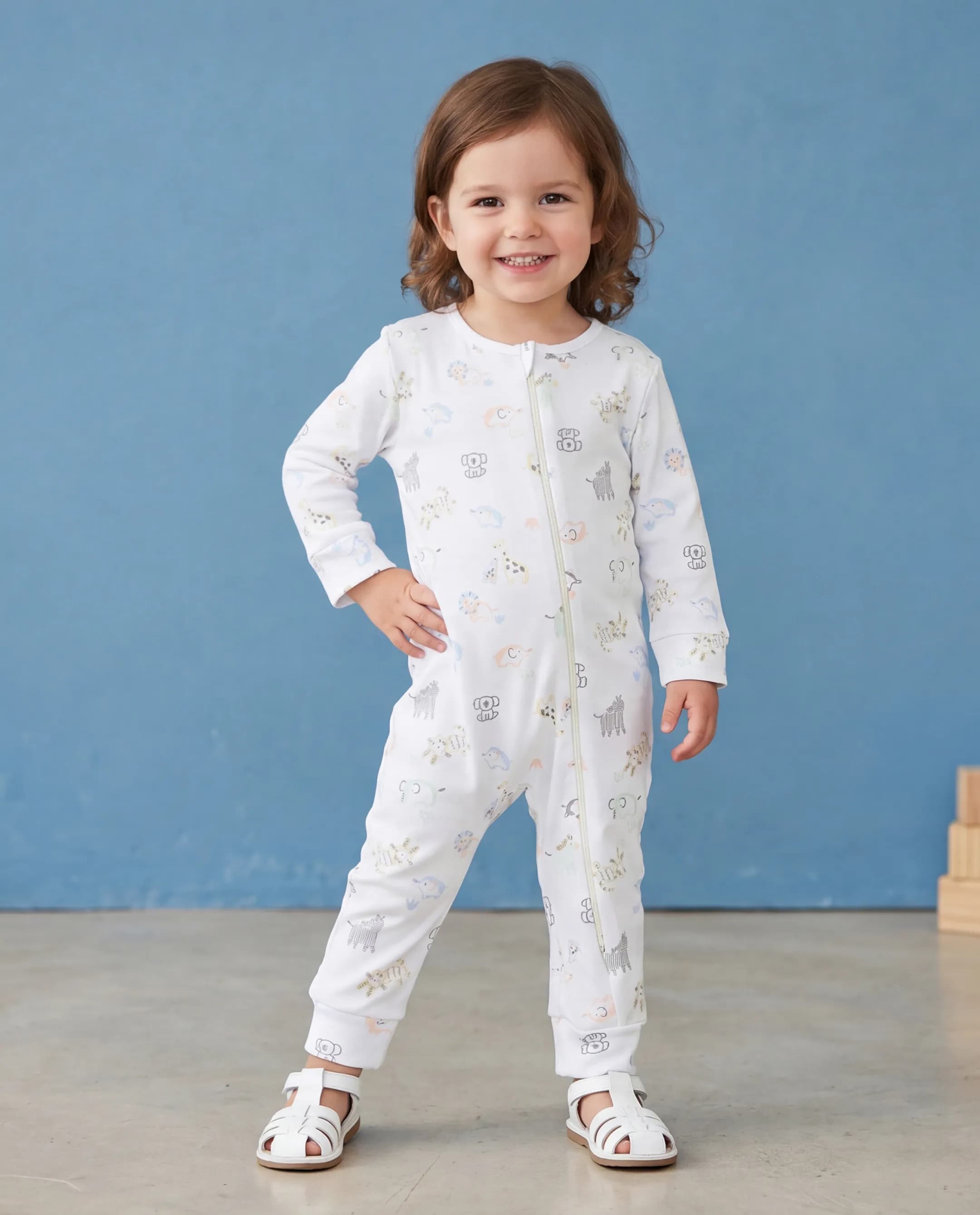 3 Pack Printed Footed Sleepsuit