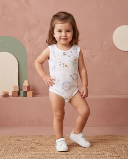 5 Pack Printed Sleeveless Bodysuits