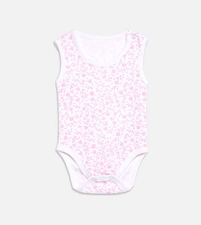 Floral AOP 100% Cotton Interlock 5 Pack Printed Sleeveless Onesies thumbnail 2