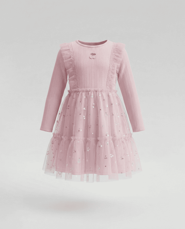 Babies and More Long Sleeves Dress Pink thumbnail 1