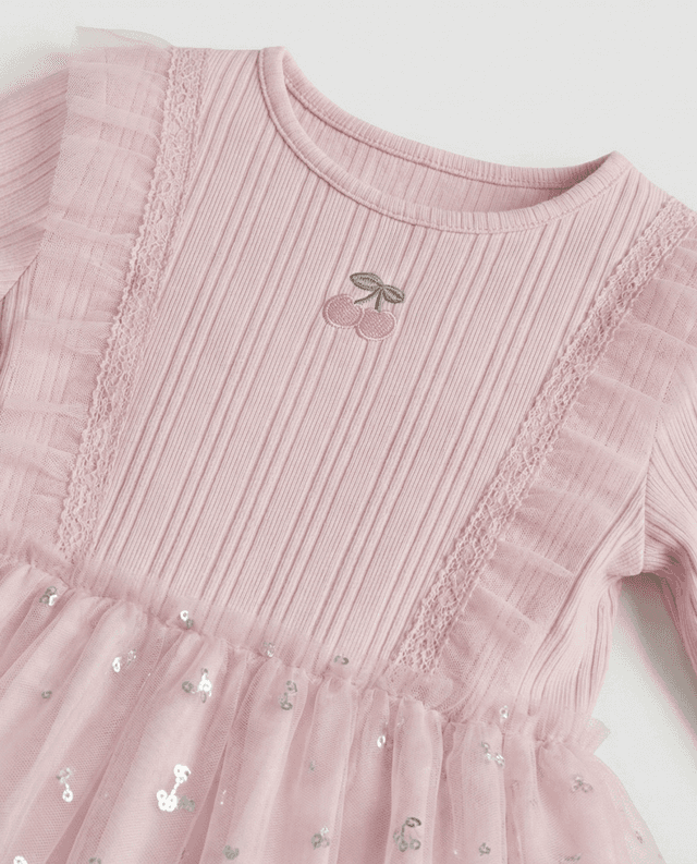 Babies and More Long Sleeves Dress Pink thumbnail 3